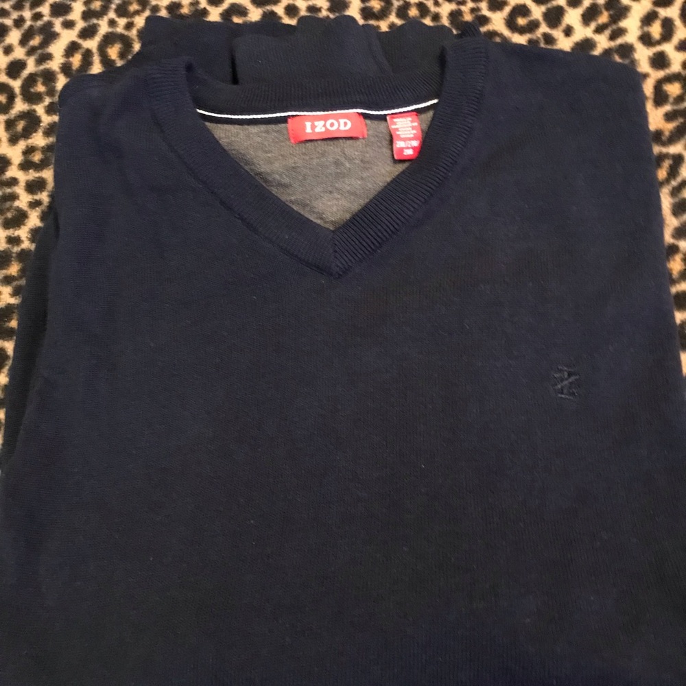Izod Navy 2X V Neck Sweater